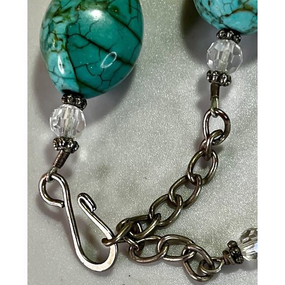 Vintage Chunky Gemstone Statement Necklace Light Turquoise Howlite Beads - 181.g - Picture 7 of 10